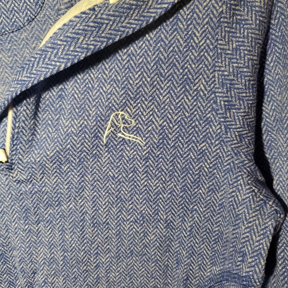 Rhoback Women's The Heather Performance Q-Zip Long Sleeve Shirt blue herringbone - Picture 4 of 5